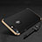 Luxury Metal Frame and Plastic Back Cover with Finger Ring Stand and Lanyard for Apple iPhone 7 Plus Black