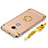 Luxury Metal Frame and Plastic Back Cover with Finger Ring Stand and Lanyard for Huawei Honor Play 5X Gold