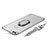 Luxury Metal Frame and Plastic Back Cover with Finger Ring Stand and Lanyard for Huawei Y9 (2018) Silver