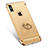 Luxury Metal Frame and Plastic Back Cover with Finger Ring Stand F02 for Apple iPhone Xs Gold