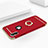 Luxury Metal Frame and Plastic Back Cover with Finger Ring Stand F02 for Apple iPhone Xs Max Red