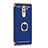 Luxury Metal Frame and Plastic Back Cover with Finger Ring Stand for Huawei GR5 (2017) Blue