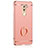 Luxury Metal Frame and Plastic Back Cover with Finger Ring Stand for Huawei Honor 6X Pro Rose Gold