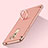 Luxury Metal Frame and Plastic Back Cover with Finger Ring Stand for Huawei Honor 6X Pro Rose Gold