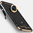 Luxury Metal Frame and Plastic Back Cover with Finger Ring Stand for Samsung Galaxy C7 (2017) Black