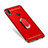 Luxury Metal Frame and Plastic Back Cover with Magnetic Finger Ring Stand for Huawei P Smart+ Plus Red