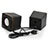 Mini Speaker Wired Portable Stereo Super Bass Loudspeaker Black