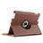 Rotating Stands Flip Leather Case for Apple iPad 3 Brown