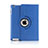 Rotating Stands Flip Leather Case for Apple iPad 4 Blue