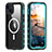 Silicone and Plastic Waterproof Cover Case 360 Degrees Underwater Shell with Mag-Safe Magnetic for Apple iPhone 14 Green