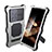 Silicone and Plastic Waterproof Cover Case 360 Degrees Underwater Shell with Stand for Samsung Galaxy S24 Ultra 5G Silver