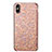 Silicone Candy Rubber Bling Bling Pattern Soft Case for Apple iPhone Xs Rose Gold