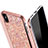 Silicone Candy Rubber Bling Bling Pattern Soft Case for Apple iPhone Xs Rose Gold