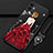 Silicone Candy Rubber Gel Dress Party Girl Soft Case Cover for Apple iPhone 12 Red and Black