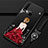 Silicone Candy Rubber Gel Dress Party Girl Soft Case Cover for Oppo A8 Red and Black