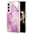 Silicone Candy Rubber Gel Fashionable Pattern Soft Case Cover for Samsung Galaxy S24 5G Clove Purple
