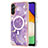 Silicone Candy Rubber Gel Fashionable Pattern Soft Case Cover Mag-Safe Magnetic for Samsung Galaxy A34 5G Purple