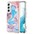 Silicone Candy Rubber Gel Fashionable Pattern Soft Case Cover S01 for Samsung Galaxy S21 FE 5G Blue