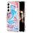 Silicone Candy Rubber Gel Fashionable Pattern Soft Case Cover S01 for Samsung Galaxy S24 5G Blue