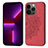 Silicone Candy Rubber Gel Fashionable Pattern Soft Case Cover S04 for Apple iPhone 13 Pro Max Red
