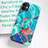 Silicone Candy Rubber Gel Fashionable Pattern Soft Case Cover S06 for Apple iPhone 11 Cyan