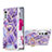 Silicone Candy Rubber Gel Fashionable Pattern Soft Case Cover with Finger Ring Stand Y01B for LG Velvet 5G Purple