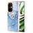 Silicone Candy Rubber Gel Fashionable Pattern Soft Case Cover with Finger Ring Stand Y01B for OnePlus Nord CE 3 5G Blue