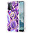 Silicone Candy Rubber Gel Fashionable Pattern Soft Case Cover with Finger Ring Stand Y01B for OnePlus Nord N200 5G