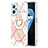 Silicone Candy Rubber Gel Fashionable Pattern Soft Case Cover with Finger Ring Stand Y01B for Oppo A96 4G