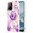 Silicone Candy Rubber Gel Fashionable Pattern Soft Case Cover with Finger Ring Stand Y01B for Oppo F19 Pro+ Plus 5G Clove Purple