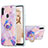 Silicone Candy Rubber Gel Fashionable Pattern Soft Case Cover with Finger Ring Stand Y01B for Samsung Galaxy A11 Clove Purple