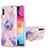 Silicone Candy Rubber Gel Fashionable Pattern Soft Case Cover with Finger Ring Stand Y01B for Samsung Galaxy A50S