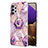 Silicone Candy Rubber Gel Fashionable Pattern Soft Case Cover with Finger Ring Stand Y01B for Samsung Galaxy M32 5G