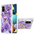 Silicone Candy Rubber Gel Fashionable Pattern Soft Case Cover with Finger Ring Stand Y01B for Samsung Galaxy M40S Purple