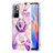 Silicone Candy Rubber Gel Fashionable Pattern Soft Case Cover with Finger Ring Stand Y01B for Xiaomi Poco M4 Pro 5G Clove Purple