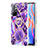 Silicone Candy Rubber Gel Fashionable Pattern Soft Case Cover with Finger Ring Stand Y01B for Xiaomi Poco M4 Pro 5G Purple