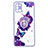 Silicone Candy Rubber Gel Fashionable Pattern Soft Case Cover with Finger Ring Stand Y01X for Samsung Galaxy A21s Purple