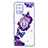 Silicone Candy Rubber Gel Fashionable Pattern Soft Case Cover with Finger Ring Stand Y01X for Samsung Galaxy A42 5G Purple