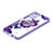 Silicone Candy Rubber Gel Fashionable Pattern Soft Case Cover with Finger Ring Stand Y01X for Xiaomi Poco M5S Purple
