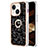 Silicone Candy Rubber Gel Fashionable Pattern Soft Case Cover with Finger Ring Stand Y02B for Apple iPhone 13 Black