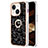 Silicone Candy Rubber Gel Fashionable Pattern Soft Case Cover with Finger Ring Stand Y02B for Apple iPhone 15 Black