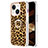 Silicone Candy Rubber Gel Fashionable Pattern Soft Case Cover with Finger Ring Stand Y02B for Apple iPhone 15 Brown