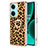 Silicone Candy Rubber Gel Fashionable Pattern Soft Case Cover with Finger Ring Stand Y02B for OnePlus Nord CE 3 5G Brown