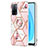 Silicone Candy Rubber Gel Fashionable Pattern Soft Case Cover with Finger Ring Stand Y02B for Oppo A53s 5G Pink