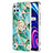 Silicone Candy Rubber Gel Fashionable Pattern Soft Case Cover with Finger Ring Stand Y02B for Realme C21Y Green