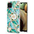 Silicone Candy Rubber Gel Fashionable Pattern Soft Case Cover with Finger Ring Stand Y02B for Samsung Galaxy M12 Green