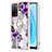 Silicone Candy Rubber Gel Fashionable Pattern Soft Case Cover with Finger Ring Stand Y03B for Oppo A53s 5G Purple