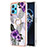 Silicone Candy Rubber Gel Fashionable Pattern Soft Case Cover with Finger Ring Stand Y03B for Realme 9 4G Purple