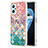 Silicone Candy Rubber Gel Fashionable Pattern Soft Case Cover with Finger Ring Stand Y03B for Realme 9i 4G Colorful