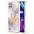 Silicone Candy Rubber Gel Fashionable Pattern Soft Case Cover with Finger Ring Stand Y03B for Realme C21Y